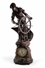 ANTIQUE FIGURAL SHIP'S MOTIF CLOCK