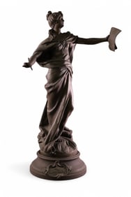 LARGE SPELTER STATUE OF A LADY