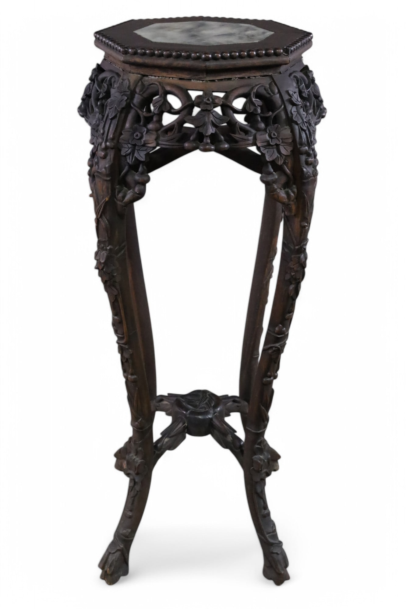 CARVED ASIAN PLANT STAND (1 of 3)