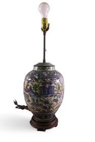 PERSIAN PORCELAIN TABLE LAMP