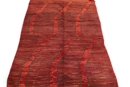 APPROX 6' x 4' 6" HANDMADE WOOL RUG