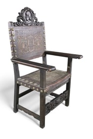ANTIQUE SPANISH HALL CHAIR