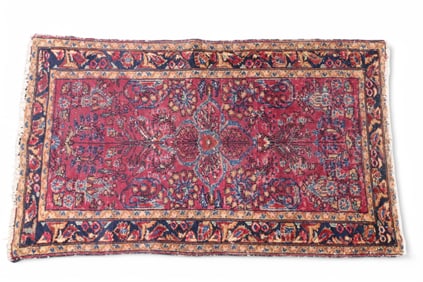 APPROX 4' 2" x 2' 6" HANDMADE WOOL RUG