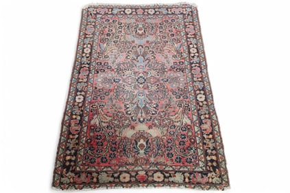 APPROX 4' x 2' 7" HANDMADE WOOL RUG