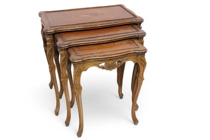 SET OF 3 FRENCH STYLE NESTING TABLES