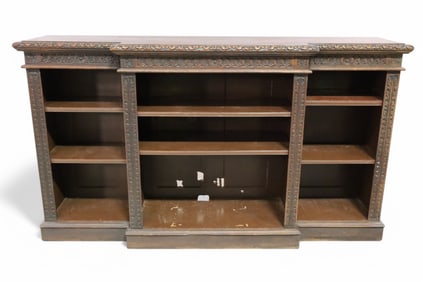 ANTIQUE CARVED SPANISH STYLE BOOKCASE