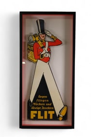 (ESSO) FLIT SOLDIER CARDBOARD SIGN FRAMED