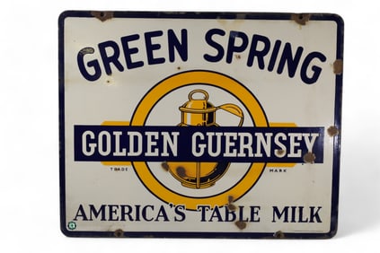 GOLDEN GUERNSEY GREEN SPRING PORCELAIN SIGN (TAC)