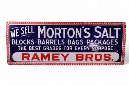 WE SELL MORTON'S SALT PORCELAIN SIGN (TAC)