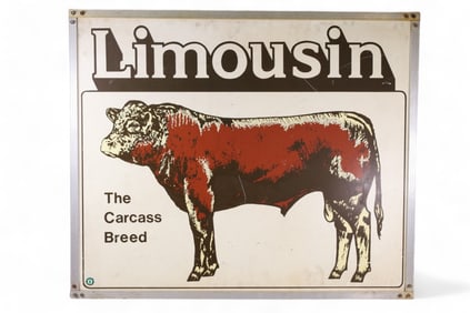 LIMOUSIN "THE CARCASS BREED" METAL SIGN (TAC)