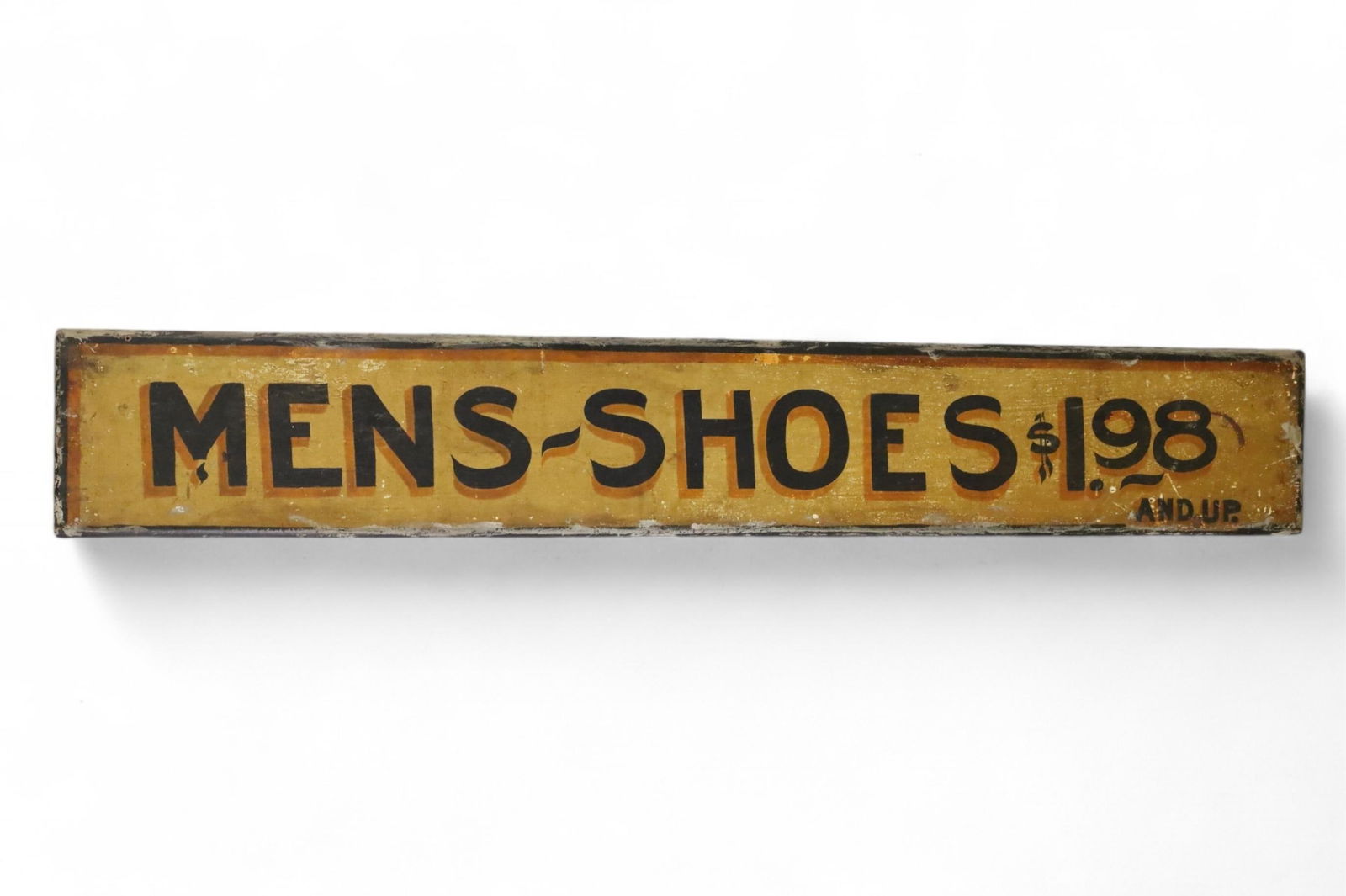 MENS SHOES $1.98 AND UP WOOD SIGN (1 of 3)