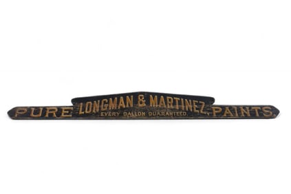 LONGMAN & MARTINEZ PURE PAINTS WOOD SIGN