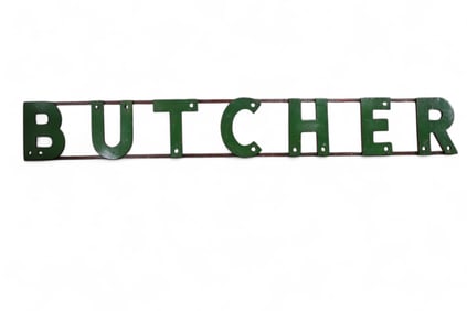 BUTCHER WOOD LETTERS NEON SIGN