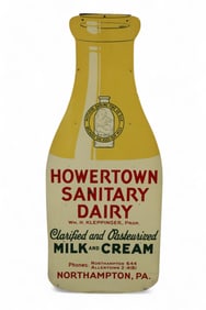 HOWERTOWN SANITARY DAIRY METAL BOTTLE SIGN (TAC)