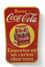 COCA-COLA W/ SIX PACK METAL SIGN (TAC)