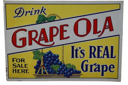 DRINK GRAPE OLA W/LOGO METAL SIGN (TAC)