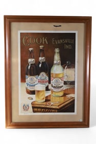 COOK (BEER) EVANSVILLE, IND. METAL SIGN (TAC)