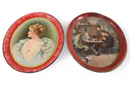 RUFF BREWING & SEA LION TOBACCO METAL TRAYS