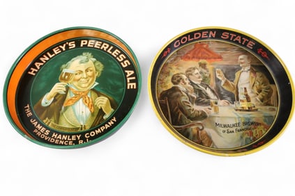 GOLDEN STATE & HANLEY'S ALE METAL TRAYS