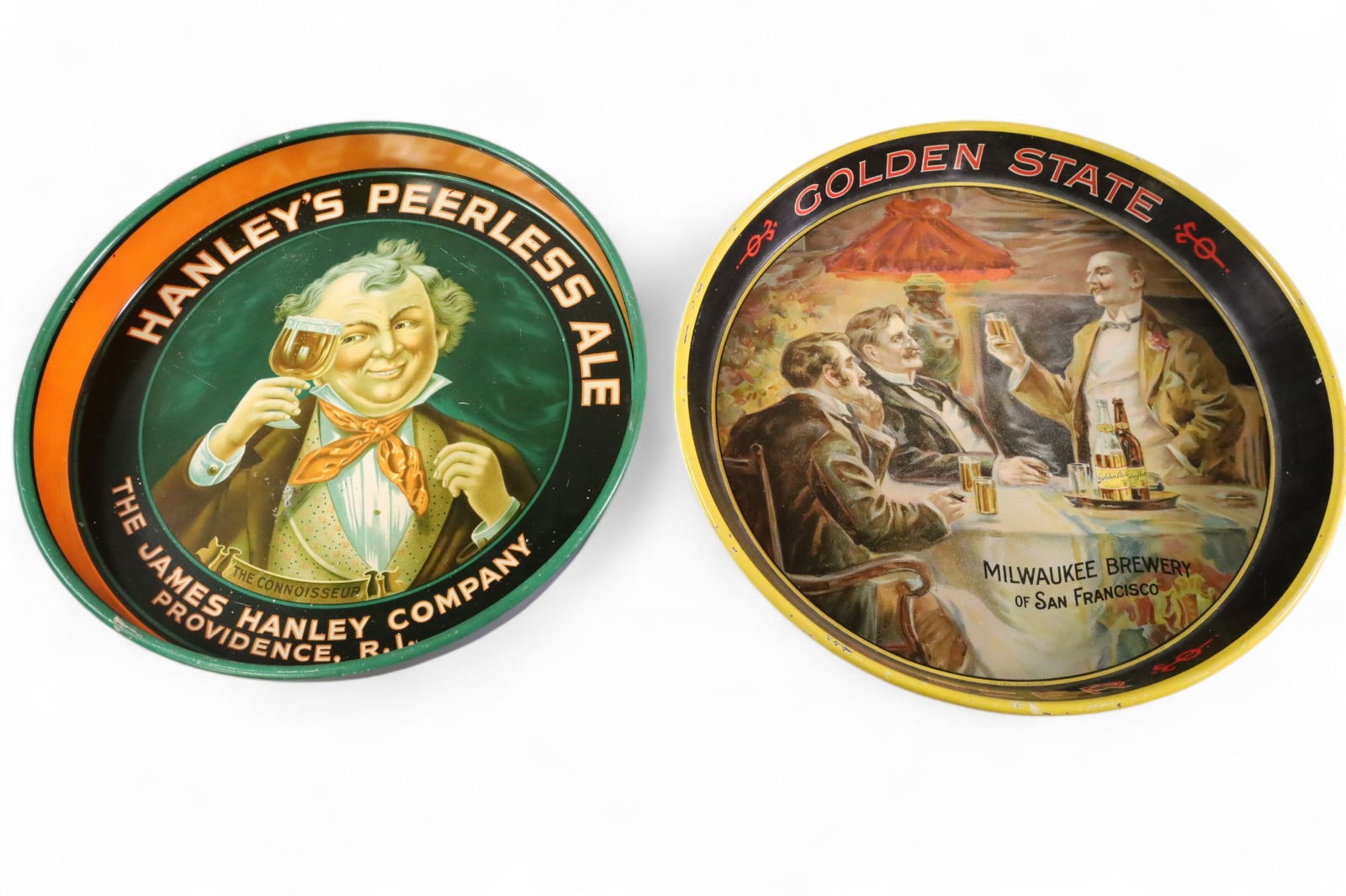 GOLDEN STATE & HANLEY'S ALE METAL TRAYS (1 of 4)