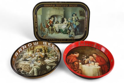 ARROW, GRAND RAPIDS & HOHENADEL METAL TRAYS