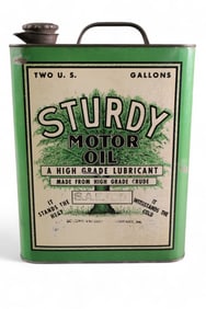 STURDY MOTOR OIL TWO GALLON METAL CAN