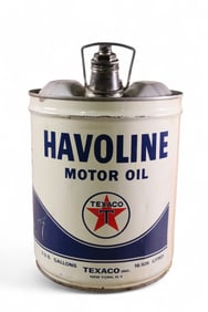 HAVOLINE TEXACO MOTOR OIL FIVE GALLON METAL CAN