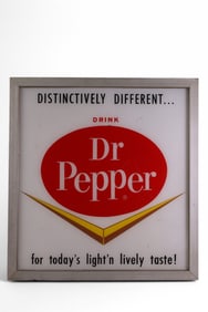 TIN FRAME PLASTIC DR. PEPPER SIGN