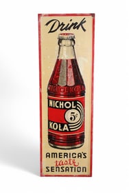 DRINK NICHOL KOLA W/ BOTTLE METAL SIGN (TAC)