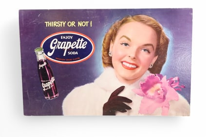 ENJOY GRAPETTE SODA CARDBOARD SIGN (TAC9