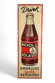 DRINK NICHOL KOLA W/ BOTTLE METAL SIGN (TAC)