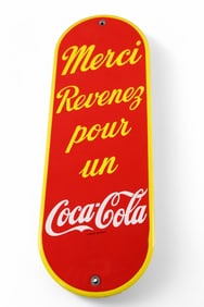 FRENCH/CANADIAN COCA-COLA DOOR PUSH SIGN (TAC)