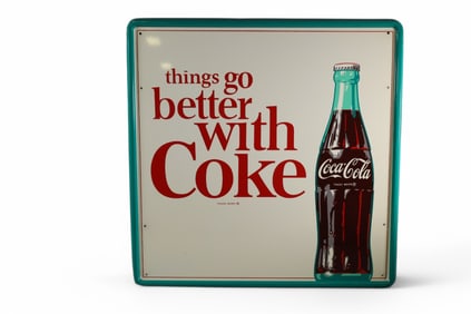 COCA-COLA 'THINGS GO BETTER" METAL SIGN (TAC)