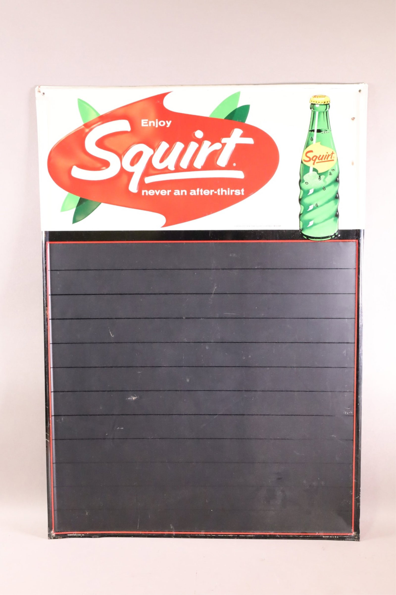 ENJOY SQUIRT W/ BOTTLE MENU METAL SIGN (TAC) (1 of 4)