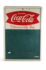 COCA-COLA W/ FISHTAIL LOGO METAL SIGN (TAC)