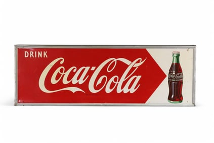 DRINK COCA-COLA W/ BOTTLE METAL SIGN (TAC)