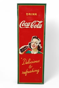 DRINK COCA-COLA W/ LADY METAL SIGN (TAC)