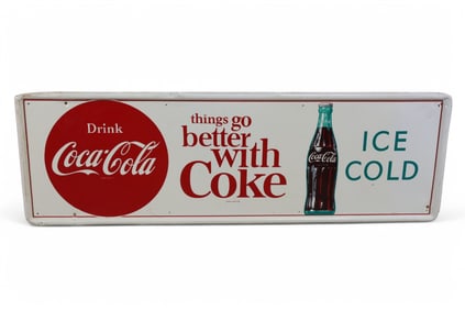DRINK COCA-COLA W/ BOTTLE METAL SIGN (TAC)