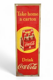 COCA-COLA "TAKE HOME A CARTON" METAL SIGN (TAC)
