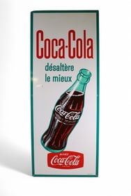 FRENCH COCA-COLA W/ BOTTLE METAL SIGN (TAC)