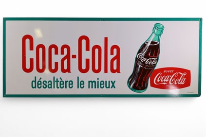 FRENCH COCA-COLA W/ BOTTLE METAL SIGN (TAC)