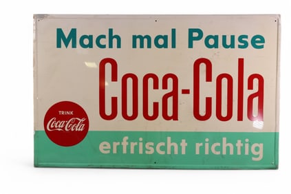 GERMAN COCA-COLA METAL SIGN (TAC)