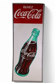 FRENCH COCA-COLA W/ BOTTLE METAL SIGN (TAC)
