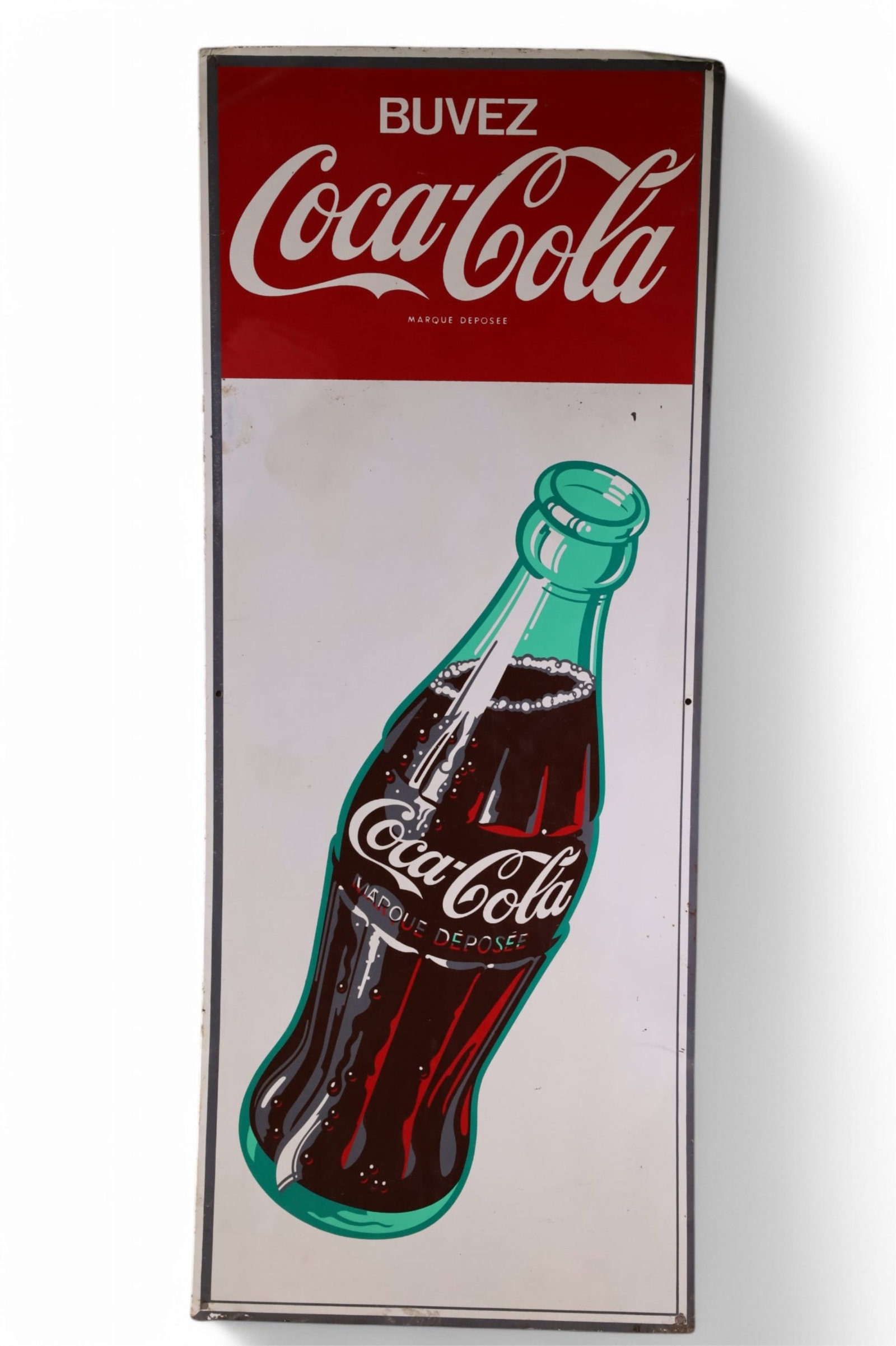 FRENCH COCA-COLA W/ BOTTLE METAL SIGN (TAC) (1 of 4)