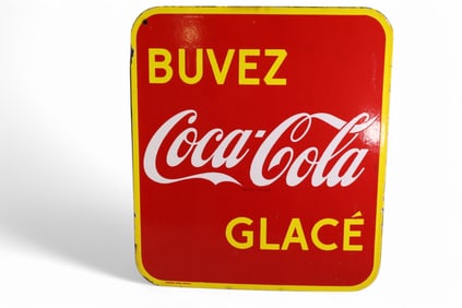 COCA-COLA PORCELAIN SIGN WITH FLANGE REMOVED