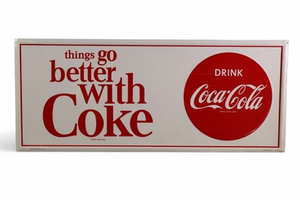 COCA-COLA "THINGS GO BETTER WITH" METAL SIGN (TAC)