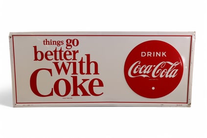 COCA-COLA "THINGS GO BETTER WITH" METAL SIGN (TAC)
