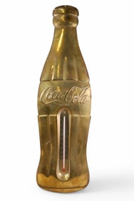 BRASS COKE BOTTLE SHAPED THERMOMETER