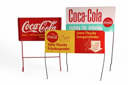3-COCA-COLA METAL RACK TOPPERS