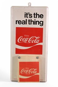 COCA-COLA "REAL THING" METAL CALENDAR HOLDER (TAC)